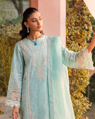 Motifz Firozi Luxury Lawn Chikankari 3pc