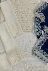 Baroque White Formal Chiffon Collection 3pc Unstitched