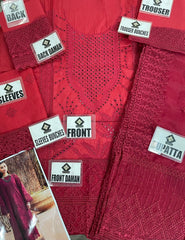 Motifz Luxury Maroon Chikankari Embroidery Collection