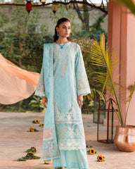 Motifz Firozi Luxury Lawn Chikankari 3pc