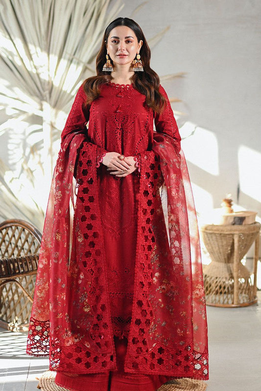 Qalamkar Red chikankari Embroidery Collection