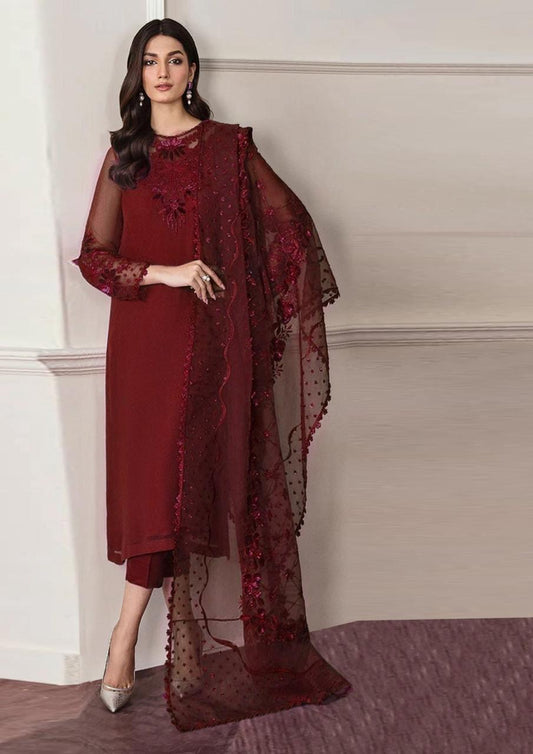 Baroque Maroon Embroidery Formal Collection 3pc