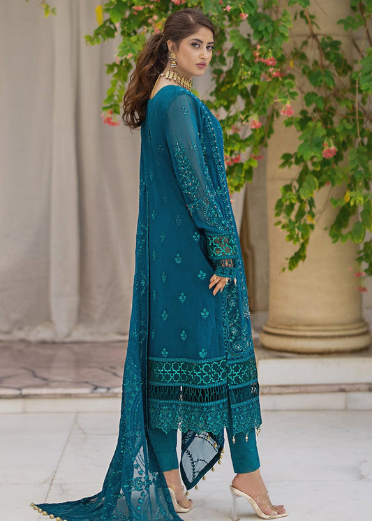 Emaan Adeel Zinc Blue Embroidery Formal Dress