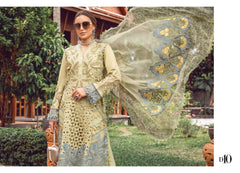 Mb Light Green Lazer Chikankari Luxury Collection 3pc