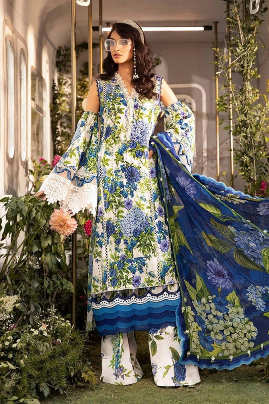 Maria B Blue and White digital embroidered lawn 3pc