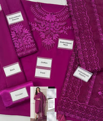 Baroque Purple Embroidery Formal Collection 3pc