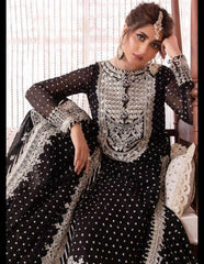 Asim Jofa Chandni Chiffon Black Luxury 3pc