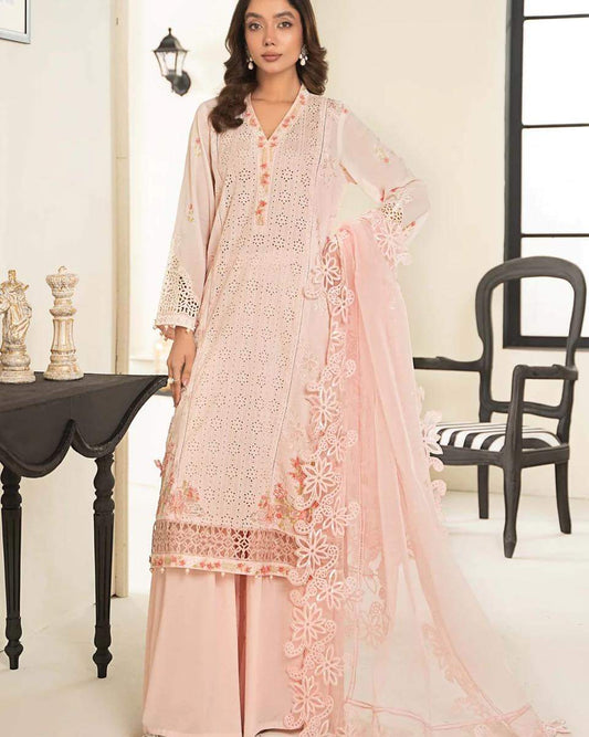 Mb Luxury Peach Chikankari Embroidery Collection