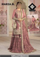 MB Pink Gharara Net Collection 3pc Unstitched