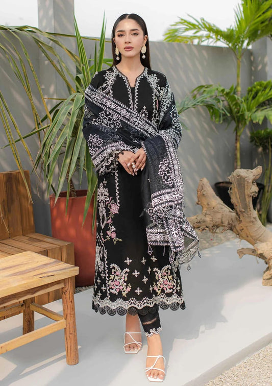 Qalamkar Luxury Black Chikankari Embroidery Collection