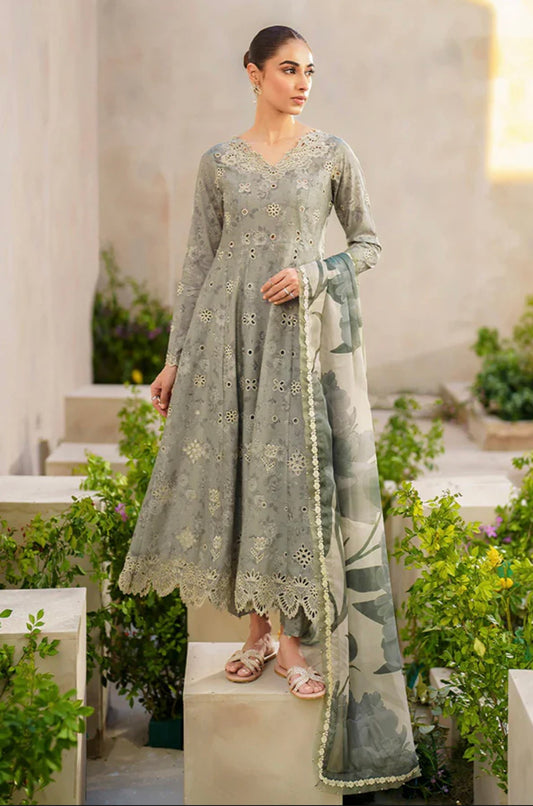 Iznik Grey Lawn Chikankari Luxury 3pc