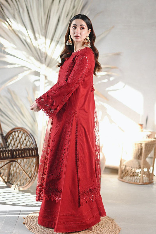 Qalamkar Red chikankari Embroidery Collection