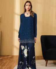 Lulusar Blue Digital Shamoz Silk 3pc