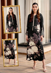 Lulusar Black Floral Print Digital Silk Shamoz 3pc