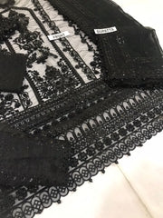 Mushq Black Formal Handmade Net Collection 3pc Unstitched