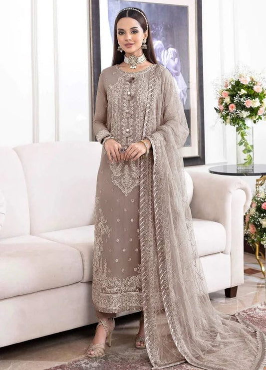 Asim Jofa Skin Luxury Chiffon Embroidery Dress 3pc