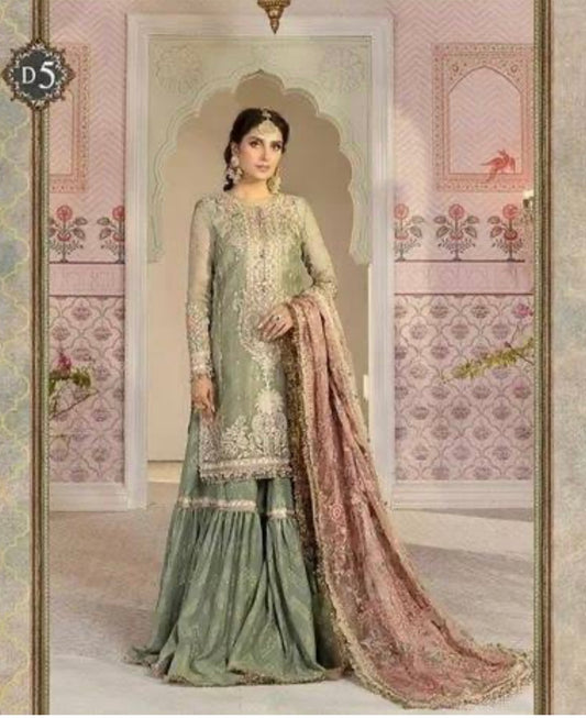 MB Green Bridal Luxury Net Pink Dupatta