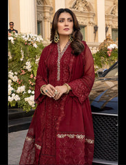 Azure Red Chiffon Luxury With Net Dupatta 3pc