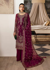 Gulaal Maroon Formal Collection Organza Dress 3pc