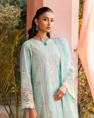 Motifz Firozi Luxury Lawn Chikankari 3pc