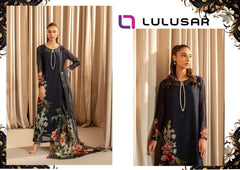 Lulusar Black Shamoz Silk Digital Printed With Handwork 3pc