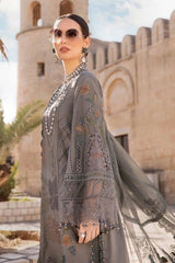 MB Brown Chikankari Luxury Lawn Embroidered 3pc