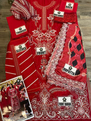 Mushq Red Chikankari Embroidery Collection