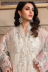 MB White & Pink Formal Collection Hand Work 3pc