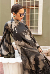 MB MPrint Black n Grey Unstitched Lawn 3pc