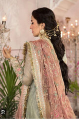 MB Green Bridal Luxury Net Pink Dupatta