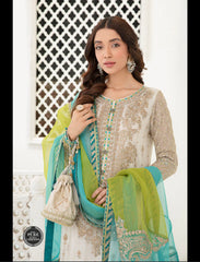 MB Creme Chiffon Multi Dupatta Luxury Collection 3pc