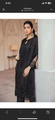 Mushq Black Formal Handmade Net Collection 3pc Unstitched