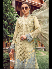 Mb Light Green Lazer Chikankari Luxury Collection 3pc