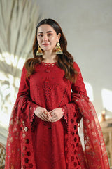 Qalamkar Red chikankari Embroidery Collection