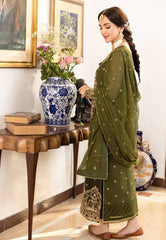 Asim Jofa Dhani Green Luxury Chiffon Embroidery Dress 3pc