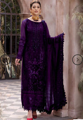 Emaan Adeel Chiffon Dress Purple 3pc