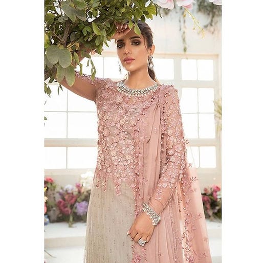 Maria B Embroidery Pink 3D Chiffon Collection