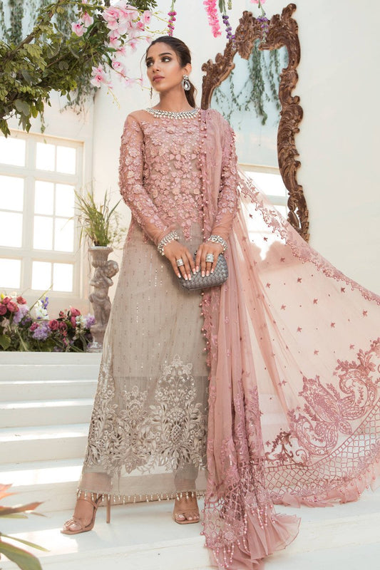 Maria B Embroidery Pink 3D Chiffon Collection