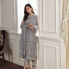 Gulaal Grey Organza Formal Collection